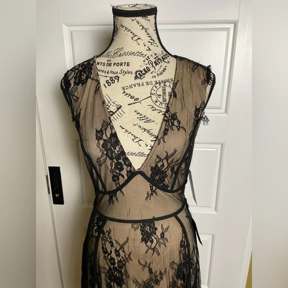NWT lulus Liano Black Lace Skater Dress